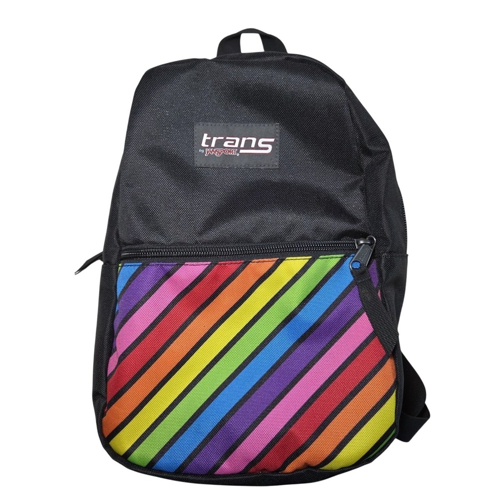 TRANS by JANSPORT Mini Backpack 15x9x3 Black 🌈 Rainbow Lightweight
